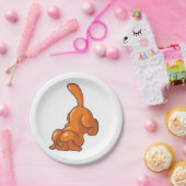 オレンジハウンドッグ ペーパープレート (パーティー)