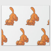 オレンジハウンドッグ ラッピングペーパー (フラット)