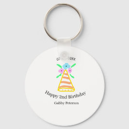 オレンジハット2ndバースデーキッズretroフローラブライトb キーホルダー