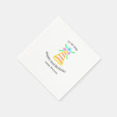 オレンジハット2ndバースデーキッズretroフローラブライトb スタンダードカクテルナプキン (角)