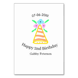 オレンジハット2ndバースデーキッズretroフローラブライトb テーブルナンバー