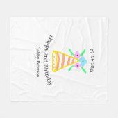 オレンジハット2ndバースデーキッズretroフローラブライトb フリースブランケット (正面(横))