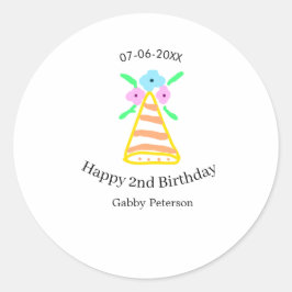 オレンジハット2ndバースデーキッズretroフローラブライトb ラウンドシール