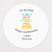 オレンジハット2ndバースデーキッズretroフローラブライトb ラベル (デザイン2)