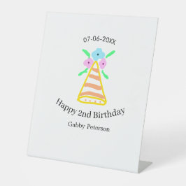 オレンジハット2ndバースデーキッズretroフローラブライトb 台座サイン