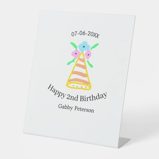 オレンジハット2ndバースデーキッズretroフローラブライトb 台座サイン (正面)