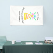 オレンジハット2ndバースデーキッズretroフローラブライトb 横断幕 (トレードショー)