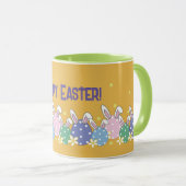 オレンジハッピーイースターマグ – バニーイヤーエッグ マグカップ (正面右)