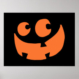 オレンジハッピーハローウィンカボチャ ポスター