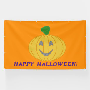 オレンジハッピーハローウィン旗 横断幕