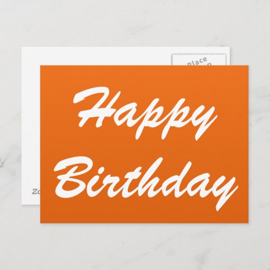 オレンジハッピーバースデーはがき ポストカード (正面/裏面)