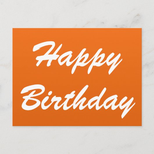 オレンジハッピーバースデーはがき ポストカード (正面)