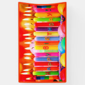 オレンジハッピーバースデー 横断幕 (縦)