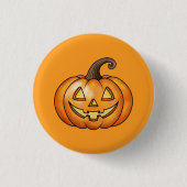オレンジハッピーマンガンプキンハロウィーン 缶バッジ (正面)