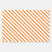 オレンジハッピー顔ストライプと水玉模様 ラッピングペーパーシート (正面2)