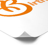 オレンジハッピー49th誕生日筆記体文字 ポスター (角)