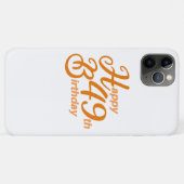 オレンジハッピー49th誕生日草食文字 Case-Mate iPhoneケース (裏面(横))