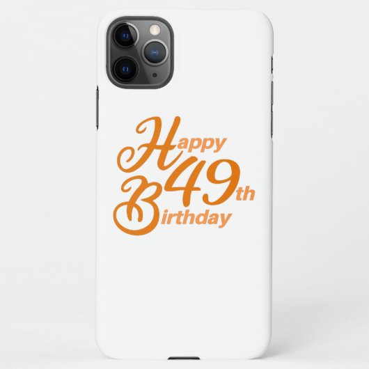 オレンジハッピー49th誕生日草食文字 iPhoneケース (裏面)