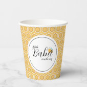 オレンジハニカムパターンベビーシャワー紙カップ 紙コップ (正面)