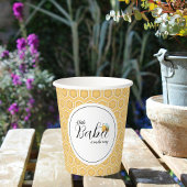 オレンジハニカムパターンベビーシャワー紙カップ 紙コップ