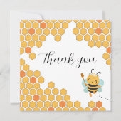 オレンジハニカムマザーベビー（昆虫）マルハナバチ サンキューカード (正面)