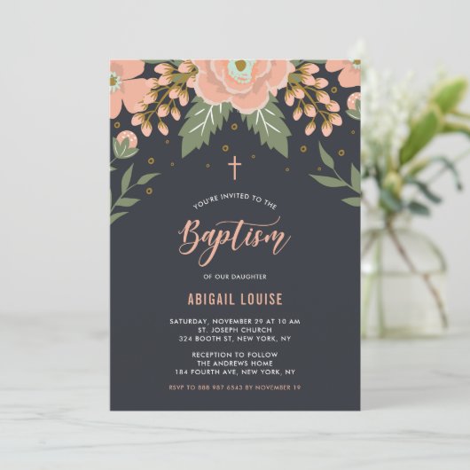 オレンジハニー開花フローラバプテスマ招待状 招待状 (スタンド正面)