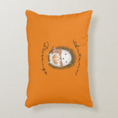 オレンジハリネズミ秋アクセント枕 アクセントクッション (正面(垂直))