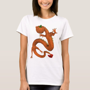 オレンジハロウィンのカボチャドラゴン Tシャツ