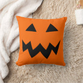 オレンジハロウィンのカボチャ頭部の顔の装飾用クッション クッション (ブランケット)