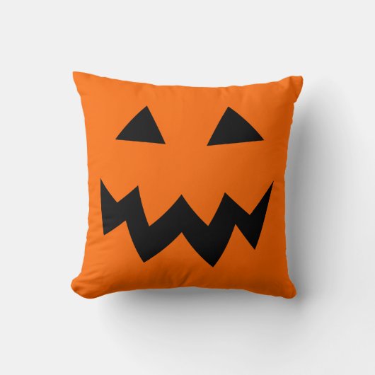 オレンジハロウィンのカボチャ頭部の顔の装飾用クッション クッション (正面)