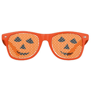 オレンジハロウィンハロウィーンのカボチャのちょうちんのカボチャ顔 レトロサングラス