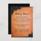 オレンジハロウィン及び詳細を結婚している黒いバラ エンクロージャーカード (正面/裏面)