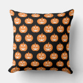オレンジハロウィーンのカボチャのちょうちんカボチャ柄ハロウィーン クッション (正面)