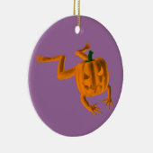 オレンジハロウィーンカエル セラミックオーナメント (右)