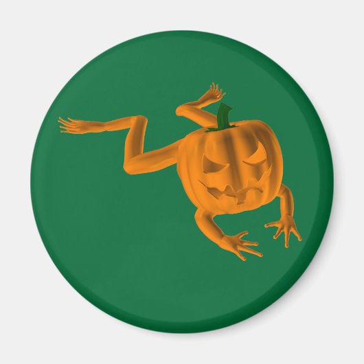 オレンジハロウィーンカエル マグネット (正面)