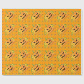 オレンジハロウィーンカボチャ1シームレスパターン ラッピングペーパー (フラット)