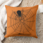 オレンジハロウィーンスパイダーウェブ装飾用クッション クッション (ブランケット)
