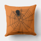 オレンジハロウィーンスパイダーウェブ装飾用クッション クッション (裏面)