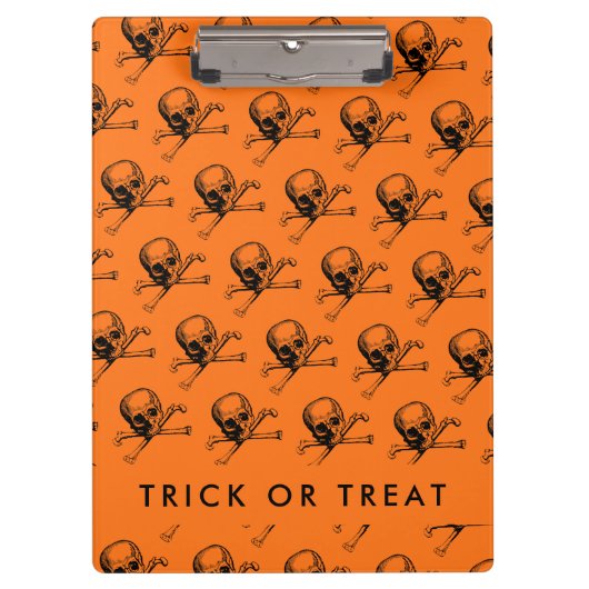 オレンジハロウィーントリックまたはトリート クリップボード (正面)
