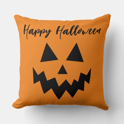 オレンジハロウィーンハロウィーンのカボチャのちょうちん クッション (正面)