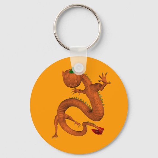 オレンジハロウィーンパンプキンドラゴン キーホルダー (正面)
