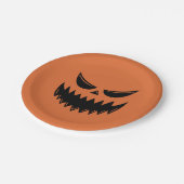 オレンジハロウィーンパンプキンハロウィーンのカボチャのちょうちん ペーパープレート (アングル)