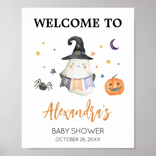 オレンジハロウィーン幽霊リトルブウェルカム ポスター (正面)