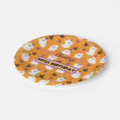 オレンジハロウィーン幽霊誕生日パーティーカスタムキュート ペーパープレート (アングル)