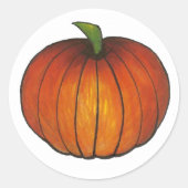 オレンジハロウィーン秋ハーベストパンプキンパッチ ラウンドシール (正面)