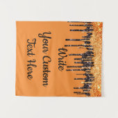 オレンジハローウィンパーティフォトブース背景プロップ タペストリー (正面(横))