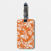 オレンジハワイのプリントの荷物のラベル ラゲッジタグ (裏面縦)