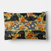 オレンジハワイアンハイビスカスアロハシャツスモールポーチ アクセサリーポーチ (裏面)