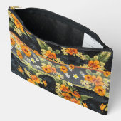 オレンジハワイアンハイビスカスアロハシャツ アクセサリーポーチ (見開き)