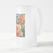 オレンジハワイアンハイビスカスフラワー フロストグラスビールジョッキ (正面右)